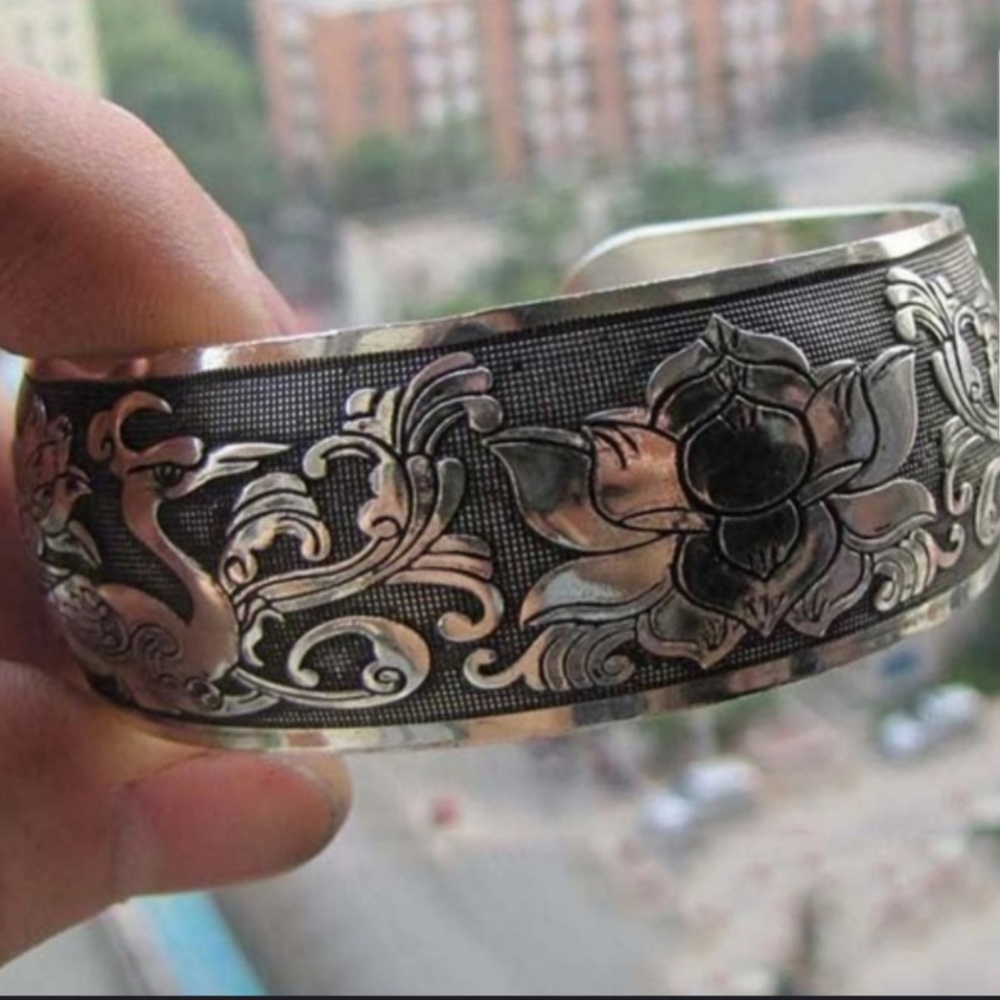 TIBETAN TIBET SILVER BRACELET#0100F01200
